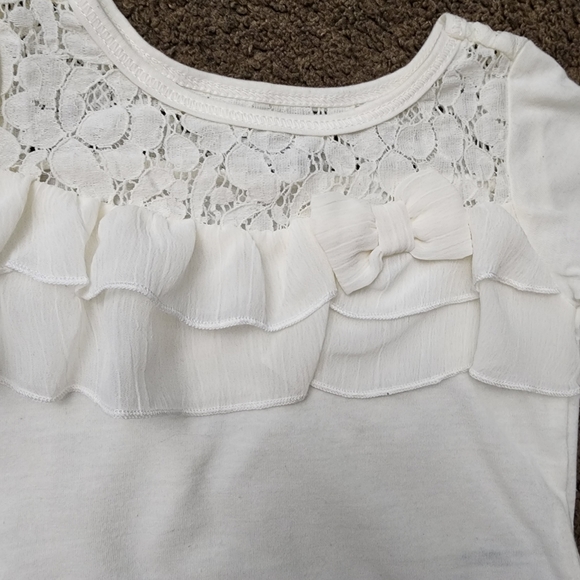 Vintage DKNY Ivory Lace & Ruffle Top, Kid's 2T - Picture 4 of 8